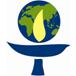 Logo for Unitarian Universalist Ministry for Earth: a chalice with a globe behind the flame. Image courtesy UUMFE.